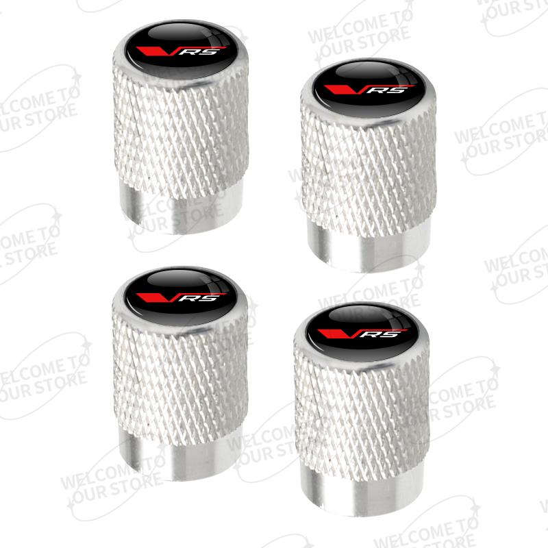 BASS7 Alluminio Per Skoda VRS Logo Fabia Kodiaq Karoq Kamiq Octavia Citigo 4pz Decorazione Auto Tappi Valvole Pneumatici Ruote Coperchio Stelo Accessori