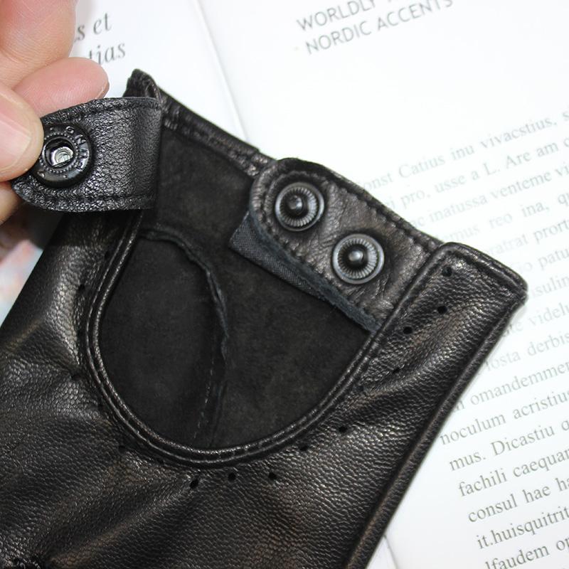 Summer Driving Leather Driver Gloves Women's Fashion New Thin Unlined Black Sheepskin All Finger Motorcycle Riding Gloves
