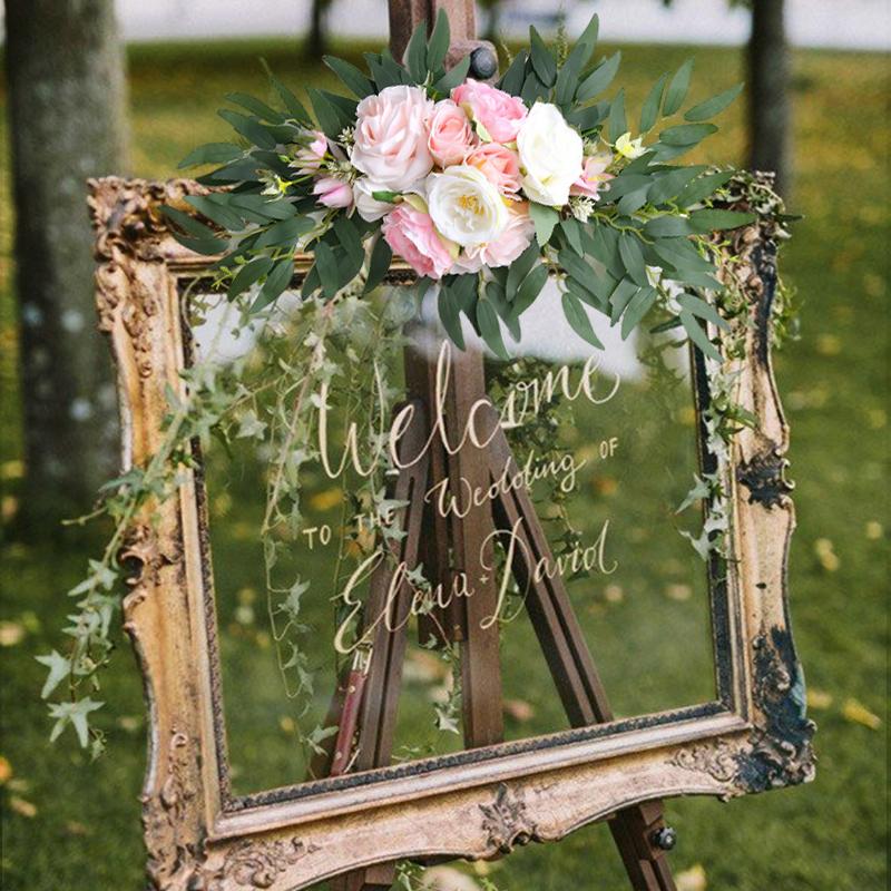 1 pár simulovaných girlandových umělých květinových závěsů pro svatební oblouk