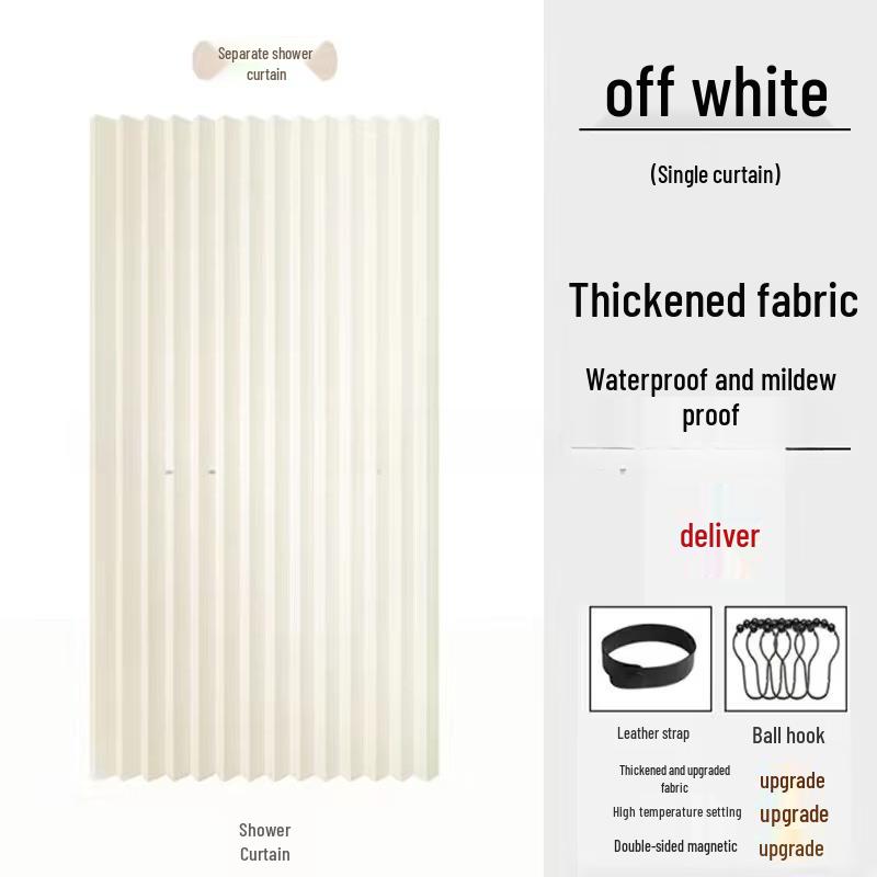 Handun Invisible Folding Shower Curtain Set