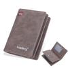 Men Pu Genuine Leather Short Wallet With Zipper Coin Pocket Vintage Big Capacity Male Short Money Purse Card Mount New