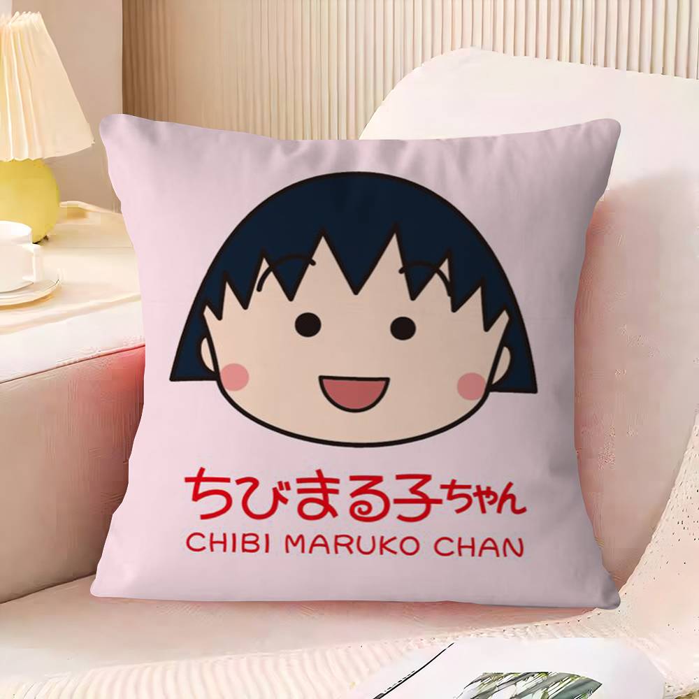 

C-Chibi M-Maruko C-Chan Pillow Cover Sofa Cushion Cover Home Room Decoration Children Gift 16x16Inch