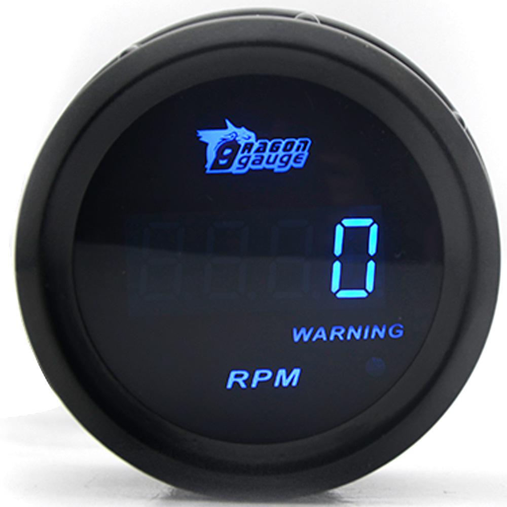52MM Car Modification Gauge: Digital Display with Blue Light for Turbo, Water Temp, Oil Temp, Oil Pressure, Voltage (12V)