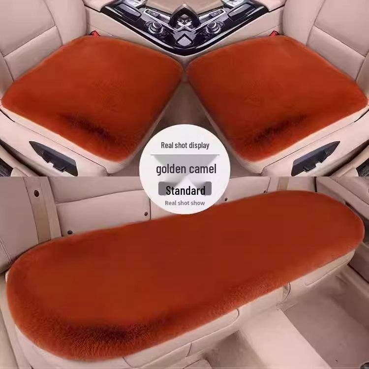Universal Plush Car Seat Cushion - Thick, Warm, Non-Slip Rabbit Hair for Autumn & Winter