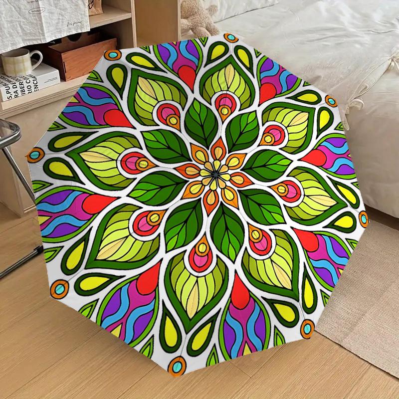 1pc Mandala Art Automatic Umbrella Durable Iron Frame & Plastic Handle, Gift for Men & Women, Sturdy Construction yy250905169