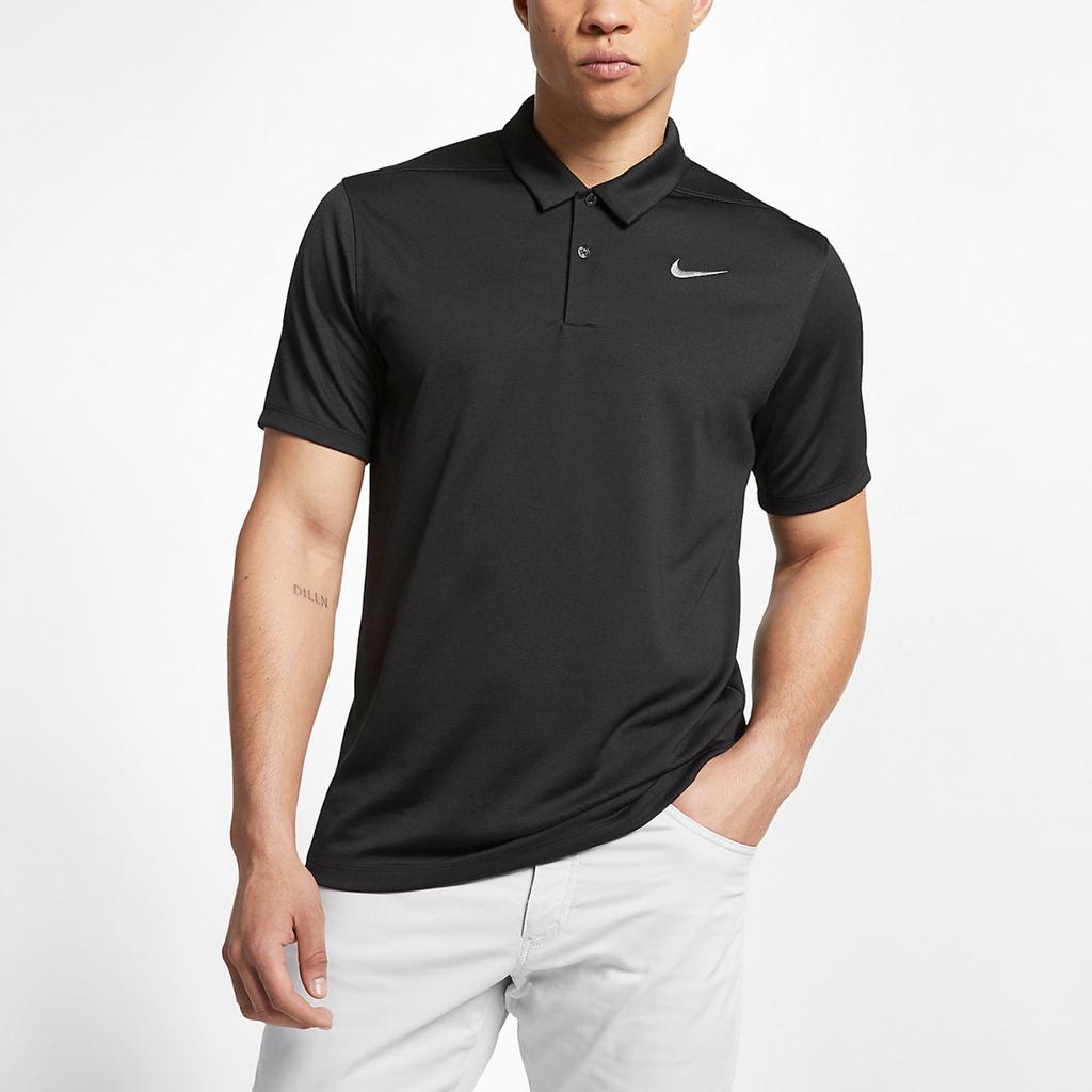 Nike Dri-Fit Golf Logo Moisture-Wicking Breathable Short Sleeve Polo Shirt Men Polo Shirts Black AJ5480-010