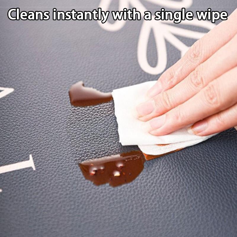 PU Leather Oval Placemats Nordic Style Waterproof Oilproof Table Mats for Home Kitchen Coffee Bar Decoration