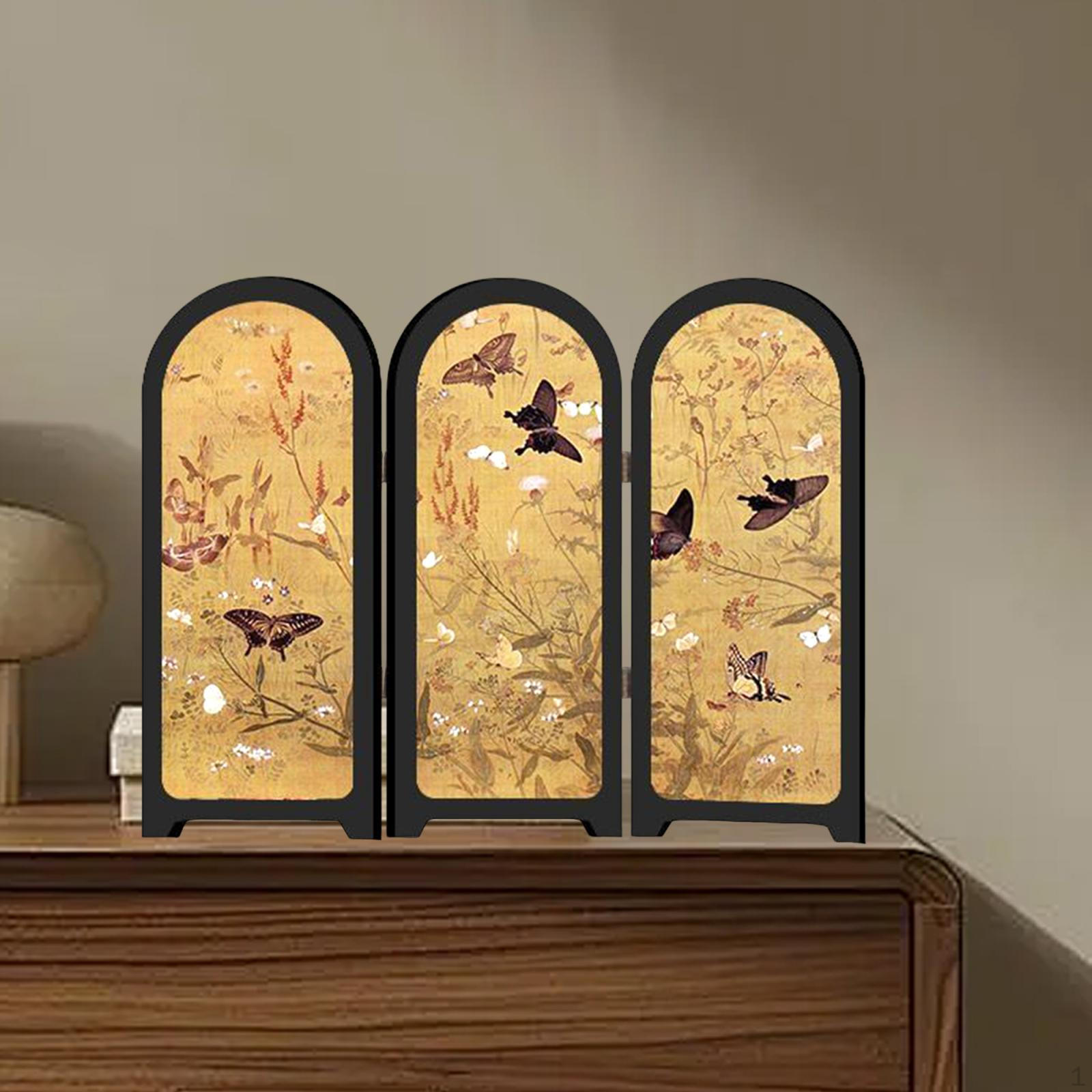 

Эстетичный складной экран с принтом птиц и цветов, функциональный предмет ручной работы для каминной столешницы Style C