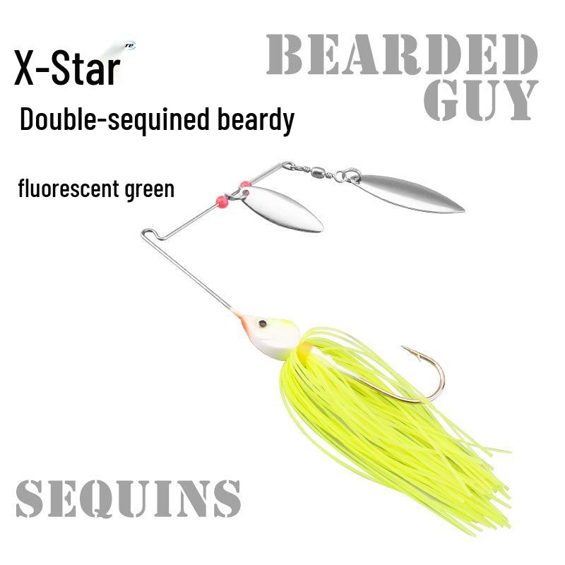 

Трансграничная блестящая вращающаяся приманка-джиг «Усы» - незацепляющаяся реактивная приманка для ловли окуня с крючком с головкой из свинца 10g