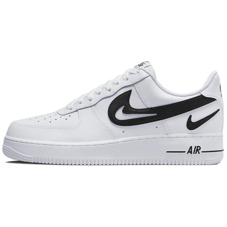 New Nike Air Force 1 Low '07 Fm Cut Out Swoosh White Black DR0143-101