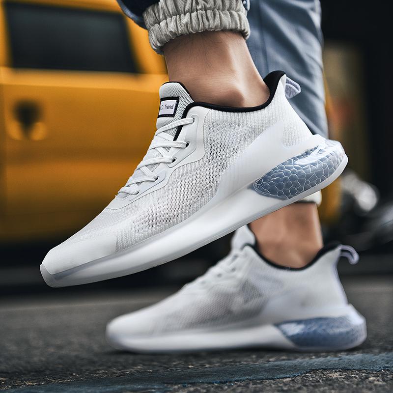 Popcorn Coconut Men's Shoes Breathable Mesh Sneakers Casual Running Ultra-light Cushioned Soft Sole Fashionable Shoes