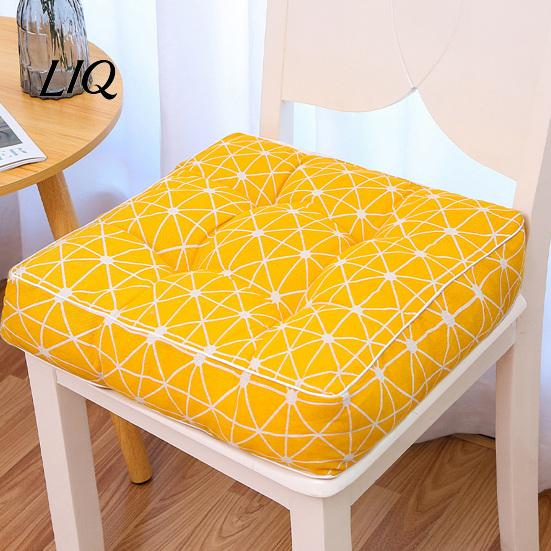 Breathable Seat Cushion Modern Stylish Chair Cushion, Ultra Soft Square Geometric or Durable Polyester Pad for Students Plant Prints, 15.75"x15.75"