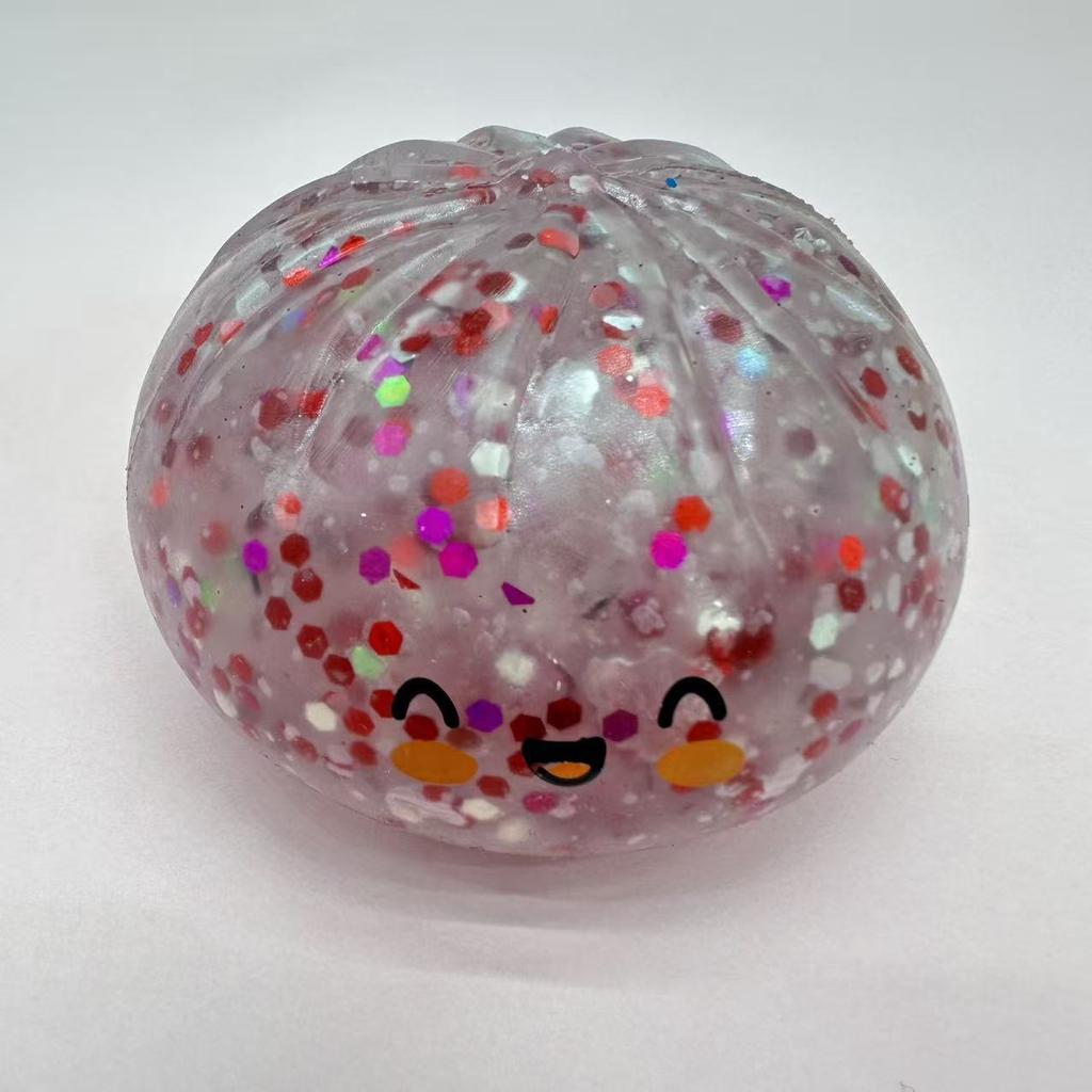 Brinquedos de Pressão para Dumpling, Pães de Dumpling Gigantes, Playsets, Bola de Estresse de Dumpling com Glitter de Subida Lenta, Brinquedos Fidget para Alívio do Estresse para Casa e Escritório