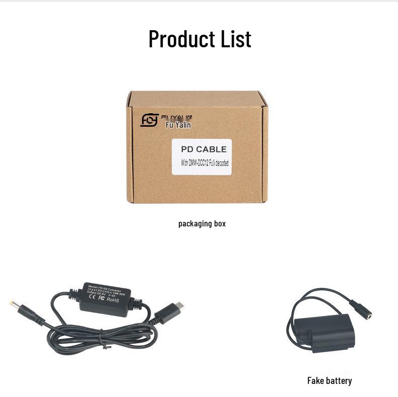 DCC12 PD/Type-C Adapter for DMC-GH3, GH4, GH5, GH3K, GH4K Cameras with BLF19 Battery Compatibility
