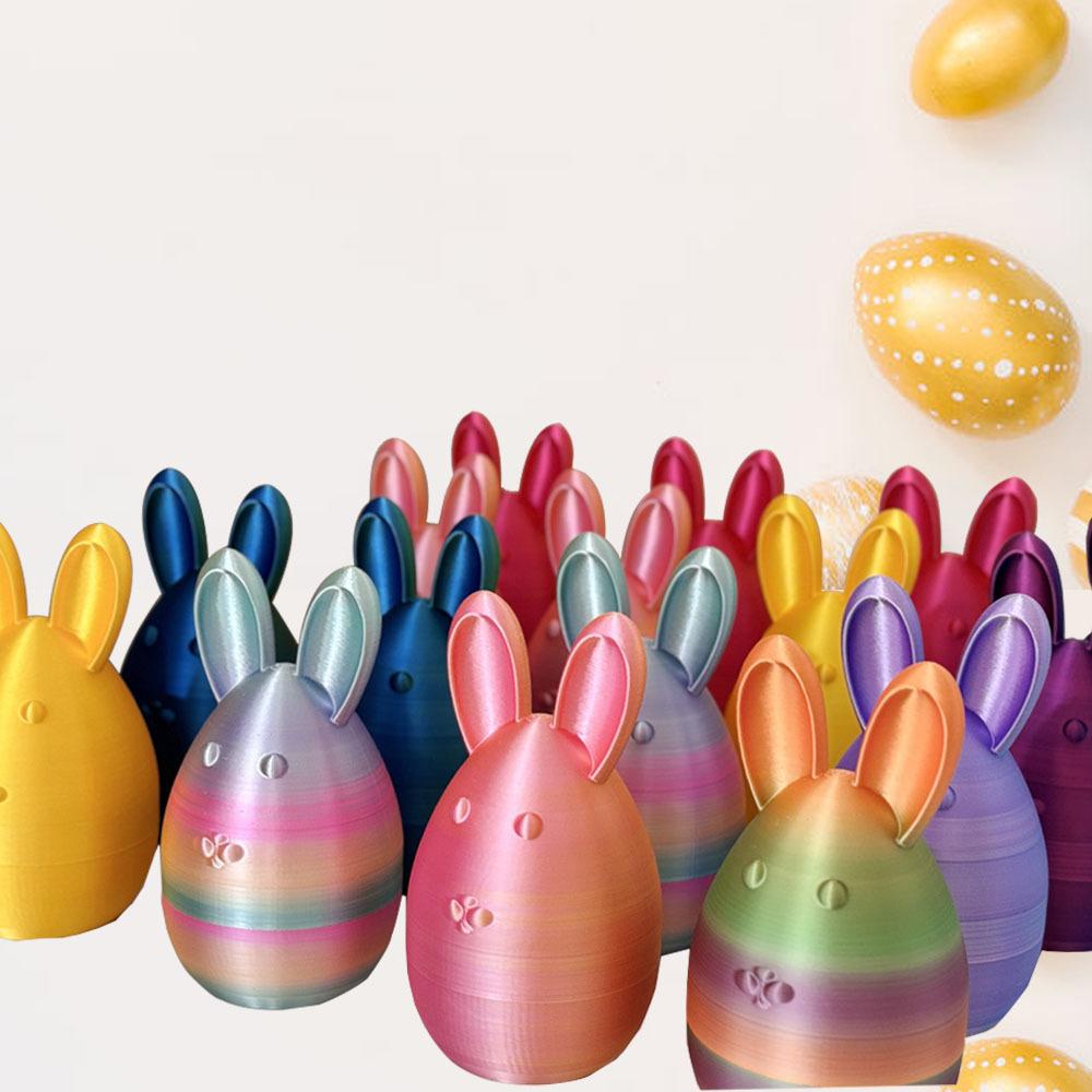 3D Printed Easter Rabbit Egg Set With Movable Joints Cute Easter Colourful Egg Home Decorations Kids Gifts Home Party Decor