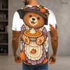Men S Plus Size Round Neck Short Sleeve T Shirt Halloween Black Cat Ghost Pumpkin Printed Casual Tee