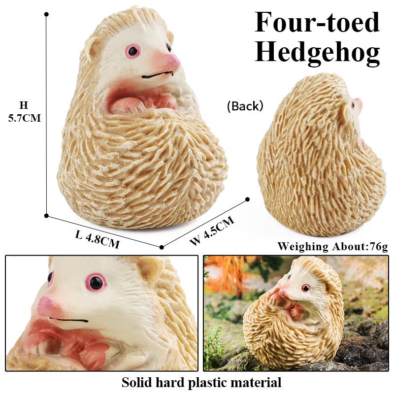 Oenux Simulation Wild Jungle Forest Animals Hedgehog Model Action Figures Cake Topper Party Favor Cute Education Kid Toy Gift