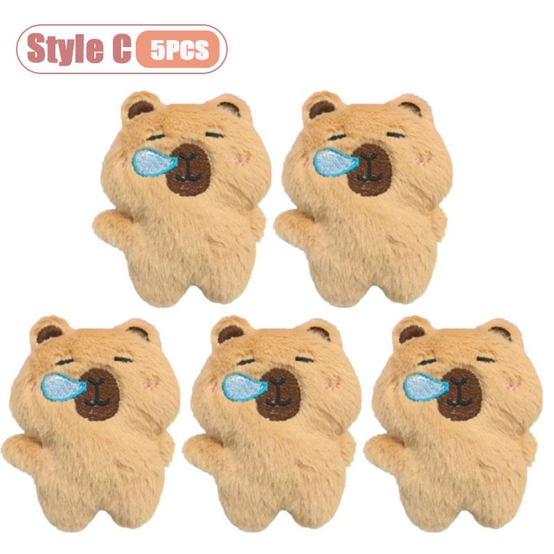 1-10PCS Capybara Plush Keychain Cute Animal Plushie Doll Outfits Bag Charm Keyring Pendant Backpack Accessory