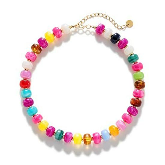 Bright Bohemian Beach Choker: Jelly-Colored Acrylic Resin Necklace for Women