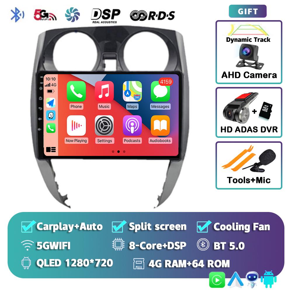 Android 14 Carplay Auto Car Radio For Nissan Note 2 E12 2012 -2021 Multimedia Player GPS Stereo Navigation WIFI+4G DSP 360Camera