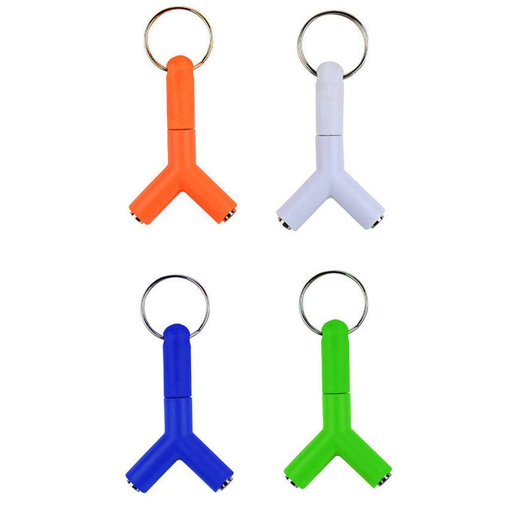 Divisor em Y de 3,5 mm Fone de Ouvido Jack Duplo Adaptador de Áudio Feminino Design de Chaveiro