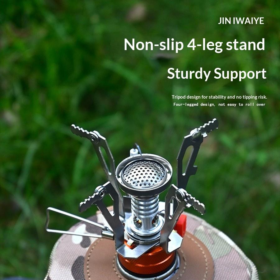 Outdoor Picnic Camping One-piece Integrated Mini Butane Electronic Ignition Foldable Portable Burner Cookware Wind Deflector