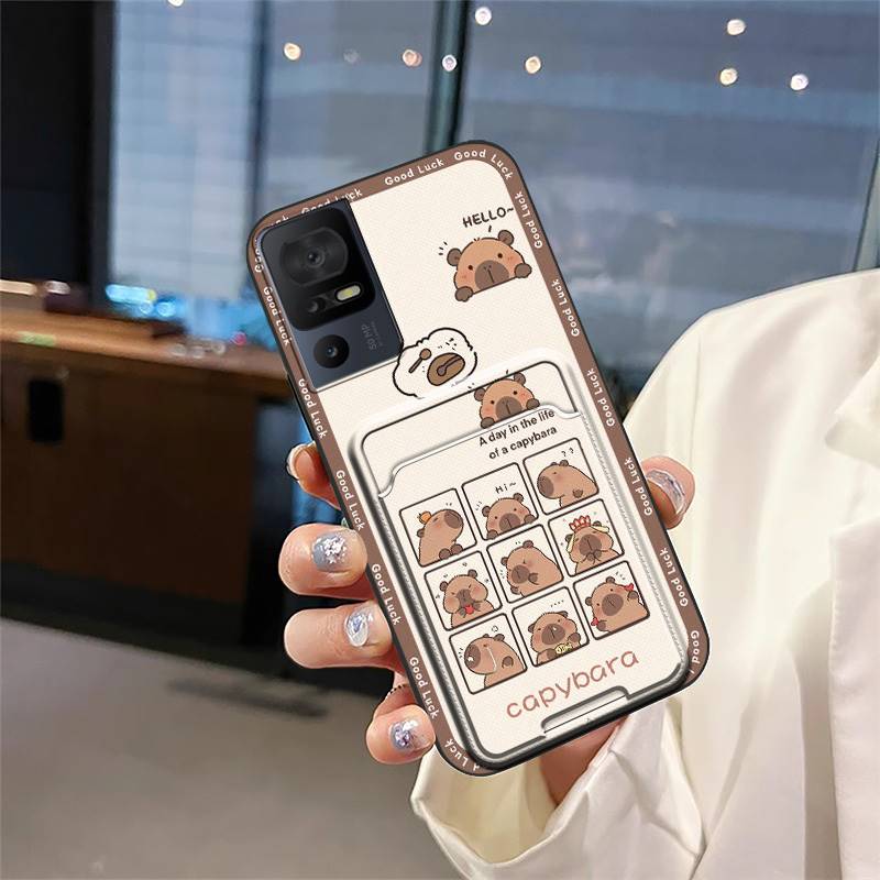 protective Silicone Phone Case For TCL 40SE/T610K Card sleeve Anti-knock Fashion Design Soft case TPU Waterproof Cover