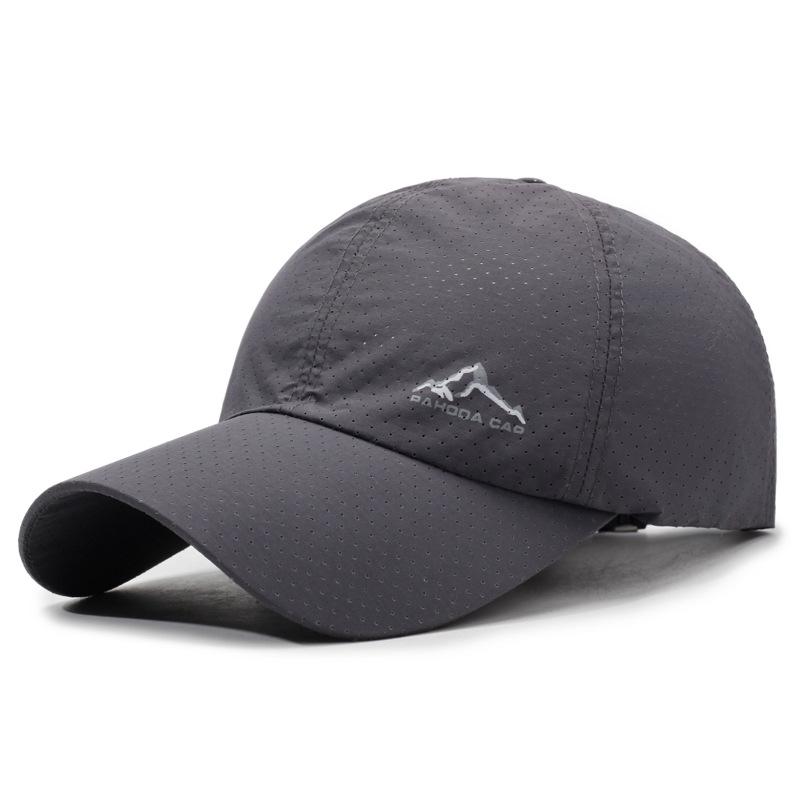 Graue Atmungsaktive Baseballkappe im Koreanischen Stil - Klassische Vielseitige Sommer-Outdoor-Sportkappe