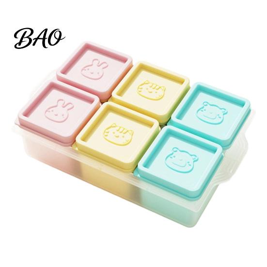 Baby Meal Prep Accessories Food Grade Silicone Freezer Molds, Large Capacity 6 Compartments Easy Release Trays Containers, Leak-proof Reusable Storage