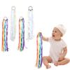 Rainbow Natural Wooden Ribbon Newborn Sensory Bell Toy Shower Gifts Dancing Prop