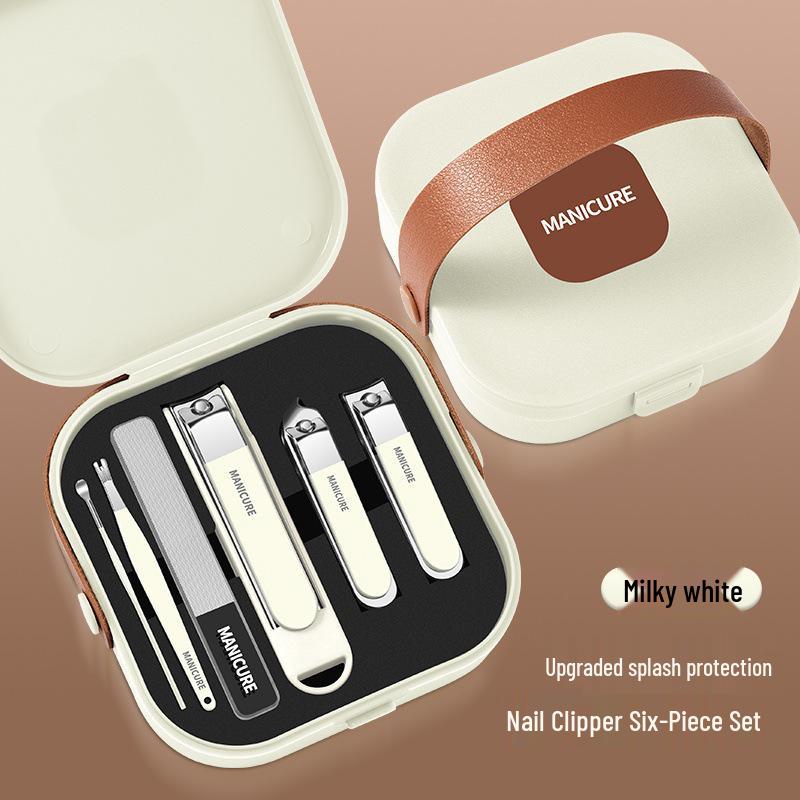 Portable Anti-Splash Nail Clipper & Scissors Set - Handbag Style for Home Nail Care