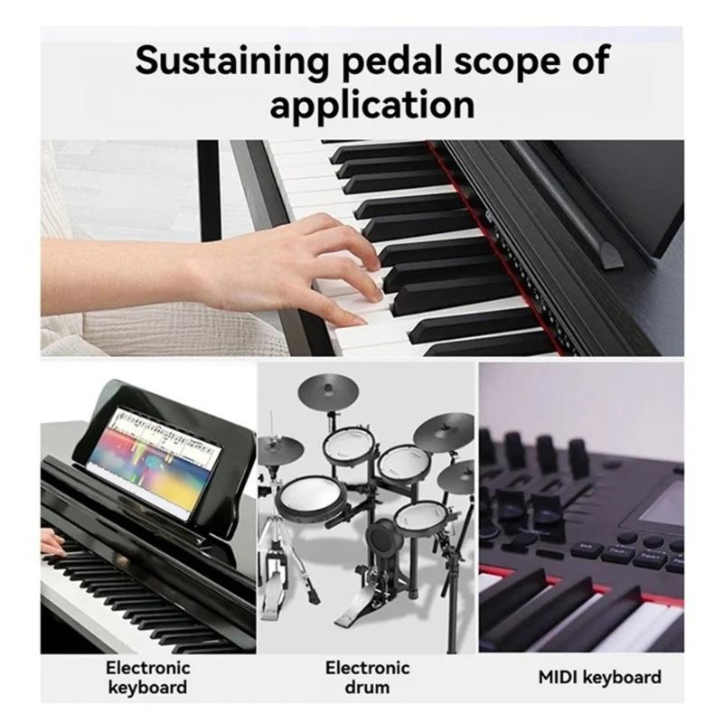 Universal Digital Drum Pedal With Nonslip Base Compact Sustain Pedal For Electronic Drums And Keyboard Instruments