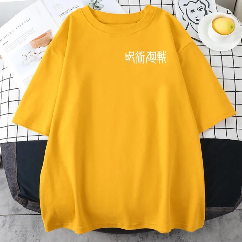 Sommar Herr T-shirt Jujutsu Kaisen Grafiskt Tryck Mode Harajuku 2024 Kläder Orsak och Verkan Dam Y2K Toppar T-shirt