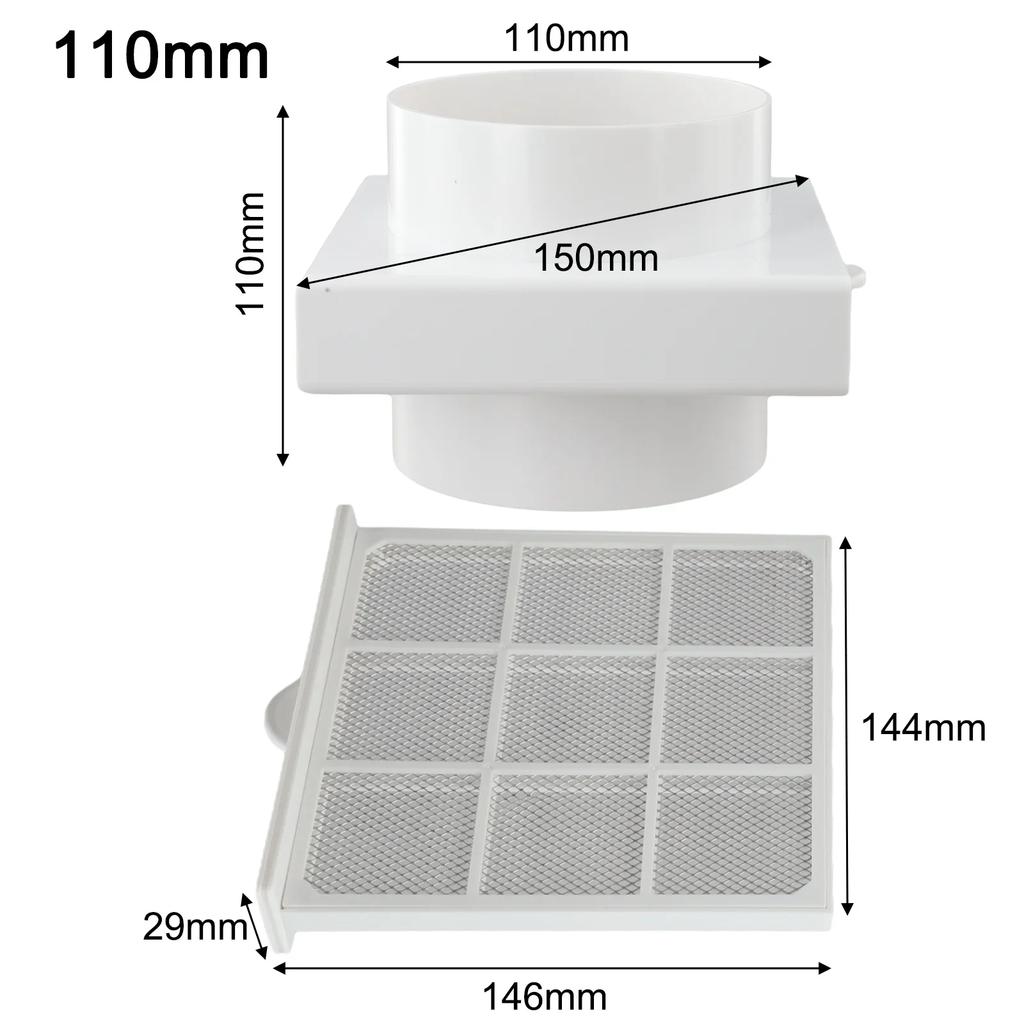 Air Filter for Ventilation Ducts Suitable for PVC PE Pipes and Aluminum Foil Tubes Removable Washable Dust Removing Filter