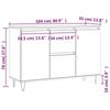 VidaXL Buffet, Armoire Latérale avec Pieds, Meuble de Rangement, Organisateur de Salon Salle de Séjour Intérieur, Gris Béton 827208