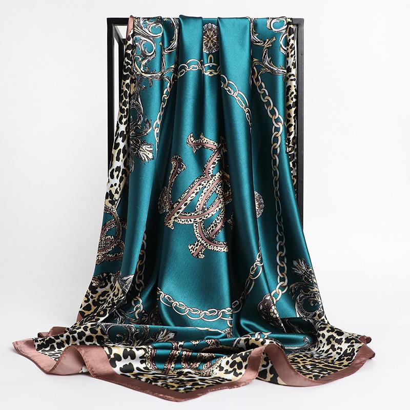 Dámský módní designový šátek do vlasů Krásný foulard Měkká saténová šála Hedvábné šátky Šátek 90*90cm Čtvercový Nákrčník Šátek na hlavu