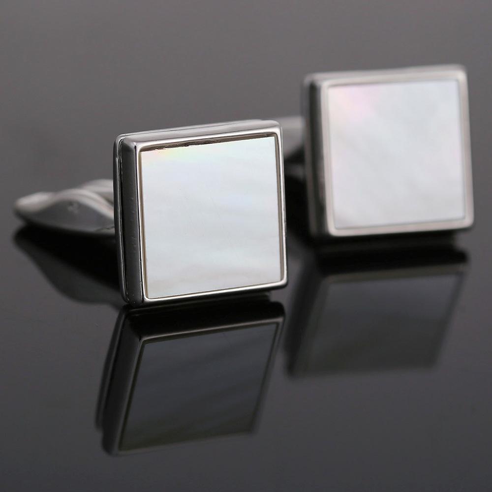 New square shell cufflinks, French dress sleeve nails, elegant dress cufflinks 51727