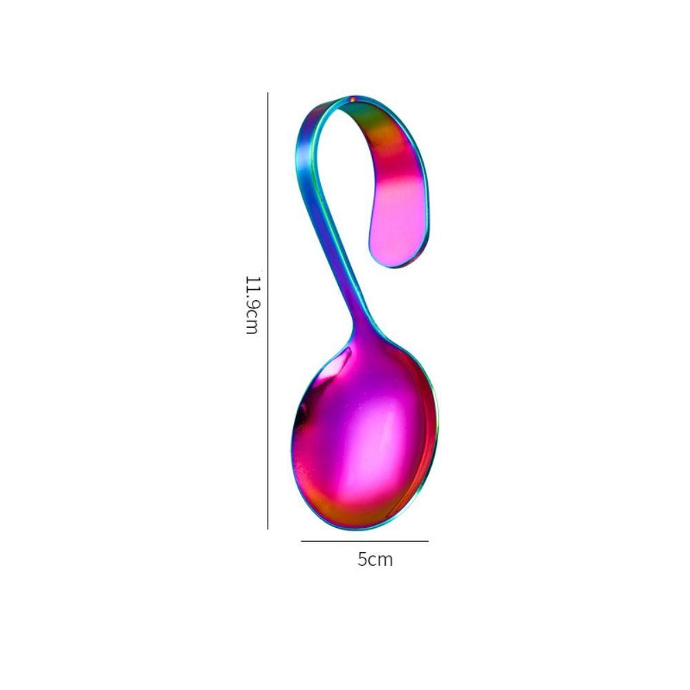 

Нержавеющая сталь Дугообразная суповая ложка Сервировочные ложки Креативные десертные ложки Соус S-Colorful