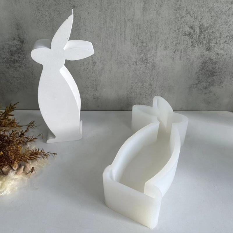 Easter Rabbit Candle Silicone Mold Gypsum Car Mounted Incenses Expanding Gypsum Decoration Mold Aromatherapy Candle Mold