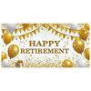 Golden Theme Retirement Banner Party Decoration Retirement Decor for Event Celebration Party Background Photo Shoot