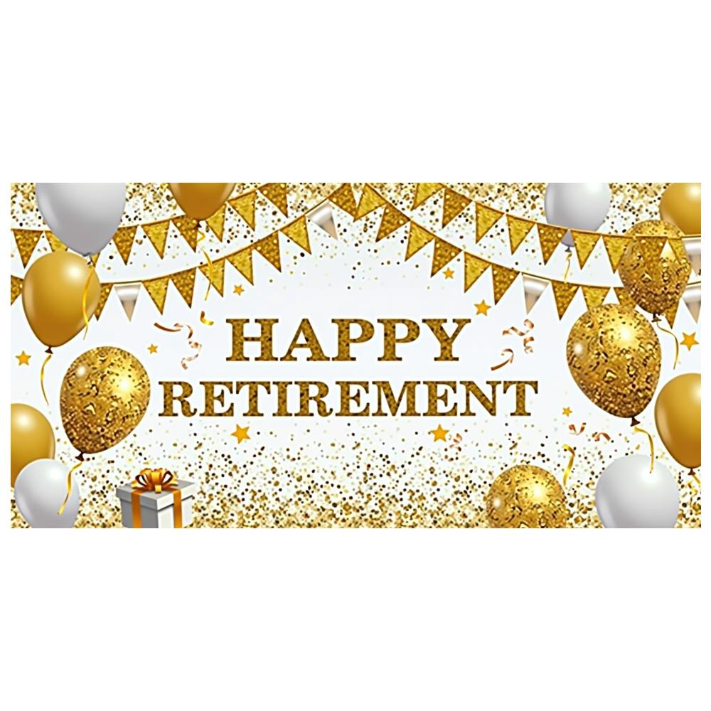 Golden Theme Retirement Banner Party Decoration Retirement Decor for Event Celebration Party Background Photo Shoot
