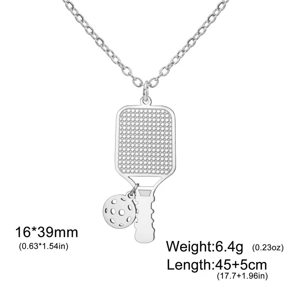 Fashion Sports Racket Pendant Necklace Unisex Couple Matching Jewelry For Party Gift