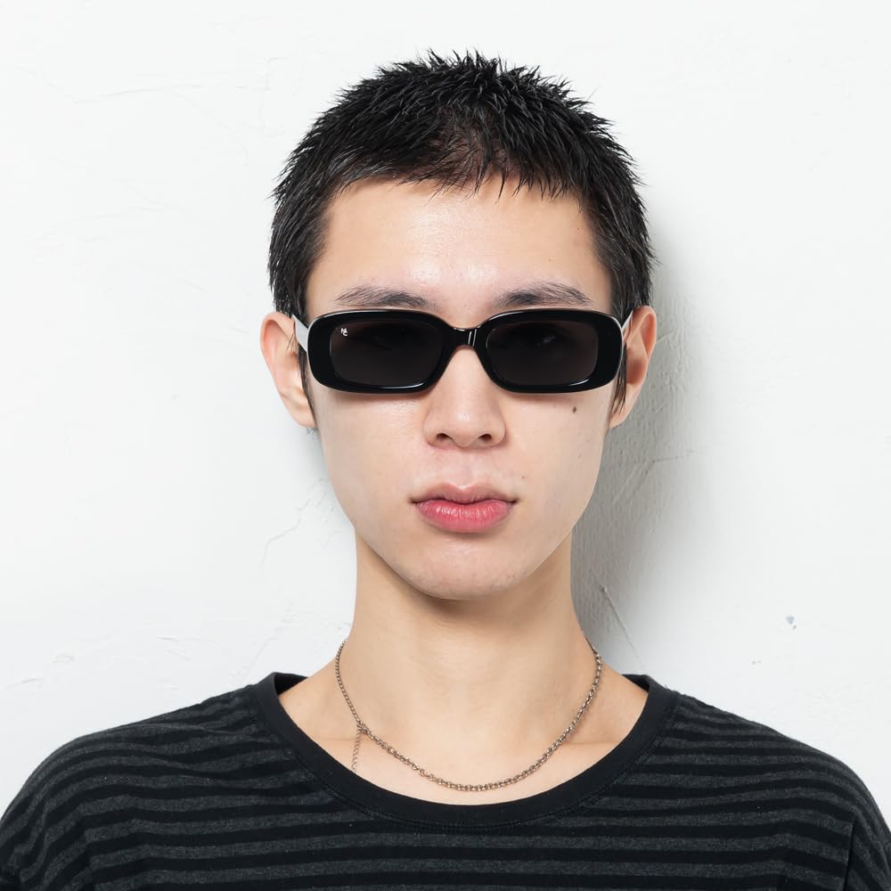 MODERN CLASSIC O Rectangle Sunglasses with Rounded UV UV400 Polarized Sabae Asian Includes Sunglasses Case Corners, Protection, Unisex, Protection,