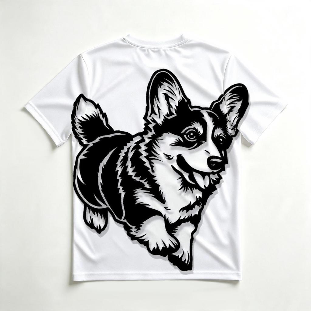 Men's Crew Neck 3D Print T-Shirt, Cute Corgi Dog Graphic Casual Short Sleeve Tee