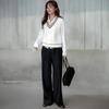 New Arrivals Open Run Women Solid Color Shirt Knit Vest Set