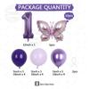 32pcs Purple Number 32inch with 3D Butterfly Theme Balloon Air Column for Wedding Birthday Party Decor Baby Shower 2025