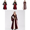 Bezauberndes schwarzes Vintage mittelalterliches Hof-Cosplay-Maxikleid für Halloween-Events