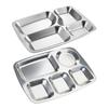 Speiseteller Personal Fast-Food-Teller Kantinen Unterteilte Tragbare Platten Verdickte Fast-Food-Box Edelstahlmaterial