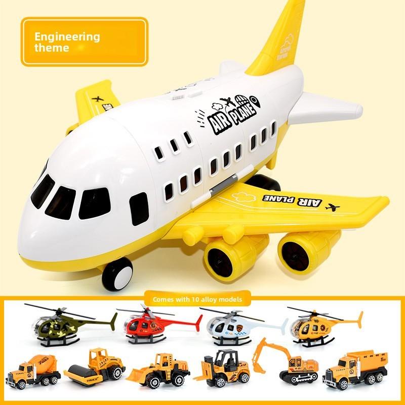 Model Airplane Toy Set With Inertia Mechanism And Storage For Boys And Kids