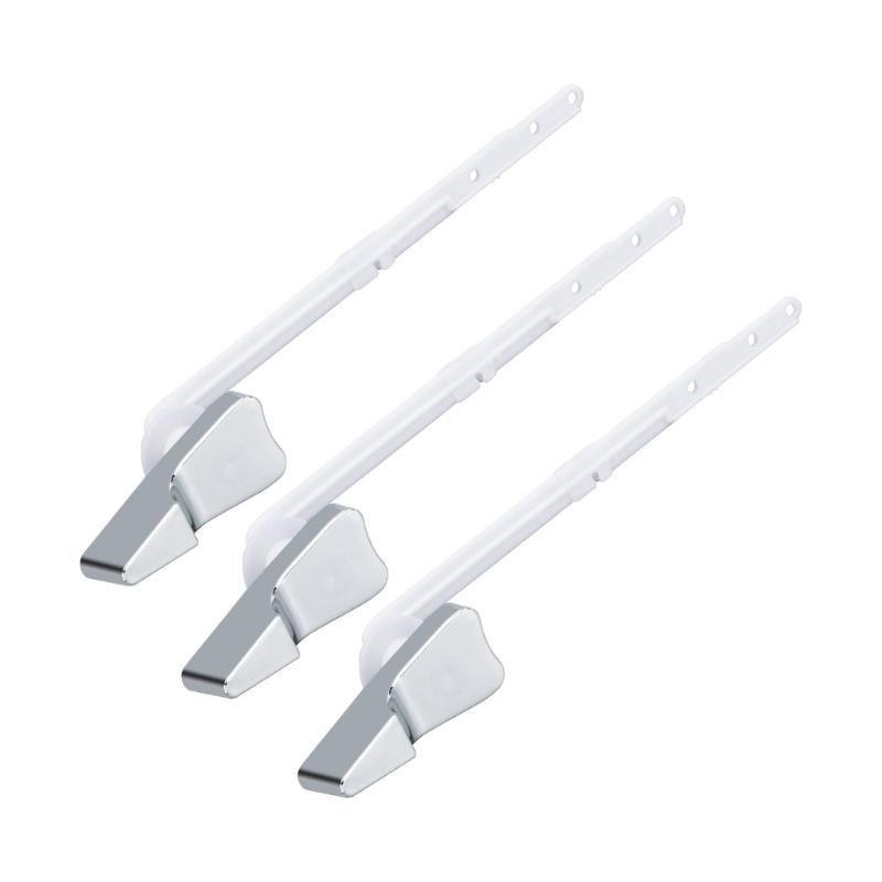 

3Pcs Toilet Valves Handles for Flush Systems Plastomer Plated Plastic Front Mount Configuration Includes Extra Rod 1